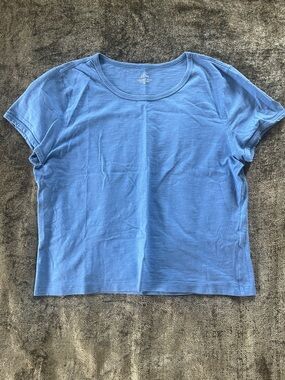 J. Crew Short Sleeve Scoop Neck Tee in Sky Blue